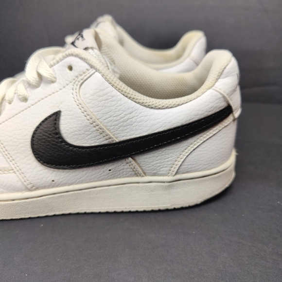 Nike Court Vision White Black Basketball Leather Sneakers Women's Shoes Size 9 - Picture 6 of 9